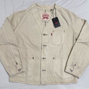 Levi's White Denim Union Engineer Cardigan Men's Medium (24.5 inch PtP) NWT